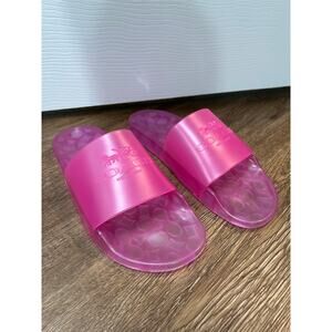 Hot Pink Jelly Coach Ulyssa Pool Slides US 10B, EUR 40.5